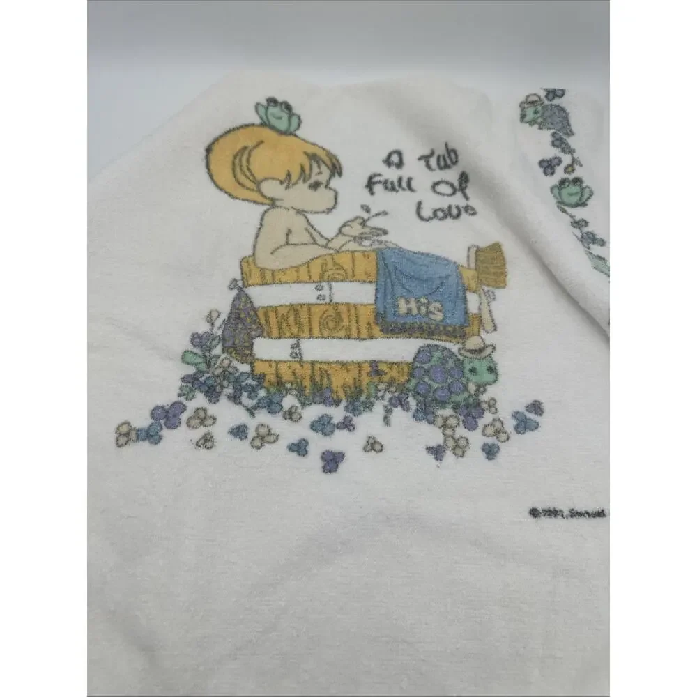 Vintage Precious Moments Bath Towel And Wash Cloth 